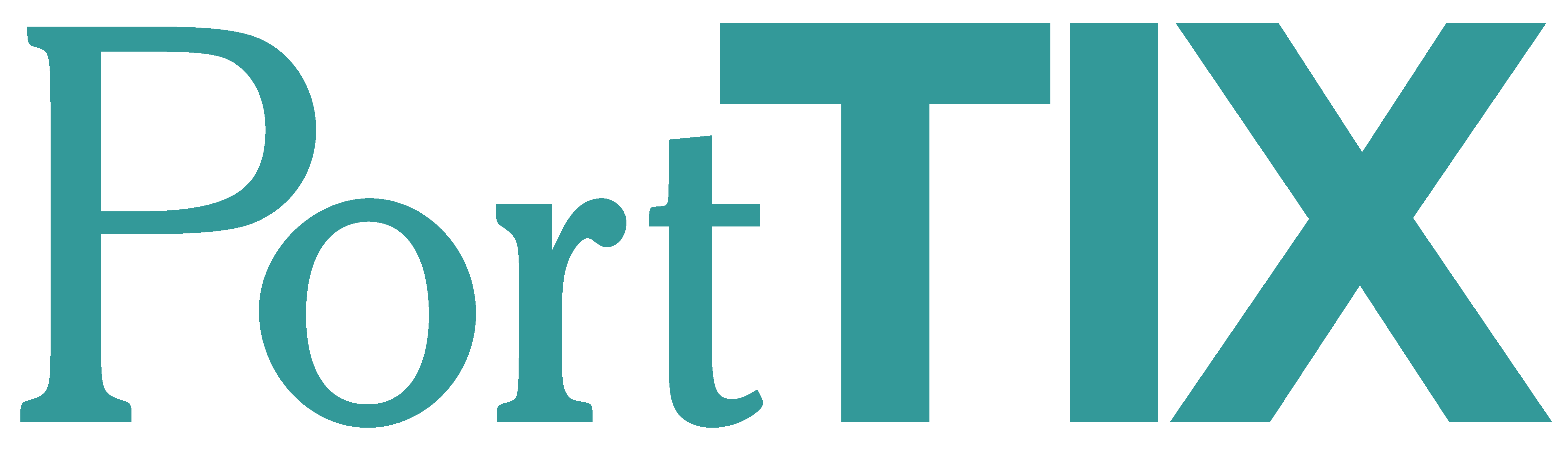 A later version of the porttix logo in teal